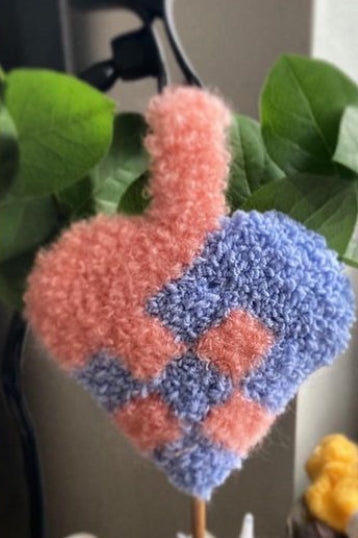 Tuftet julehjerte (pastel)